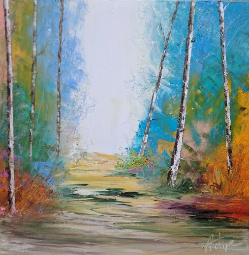 Un chemin dans la clairière by Artize, Painting for Sale on Singulart