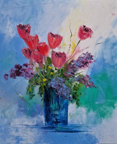 Le bouquet de tulipes von Artize, Malerei kaufen auf Singulart