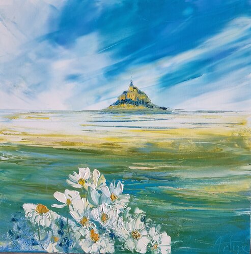 Les fleurs du mont Saint-Michel van Artize, Schilderij te koop op Singulart