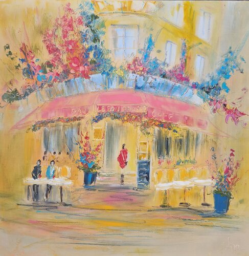 Le café Bon Pêcheur di Artize, Pittura in vendita su Singulart