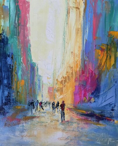 L'enfant et la trottinette par Artize, Peinture en vente sur Singulart