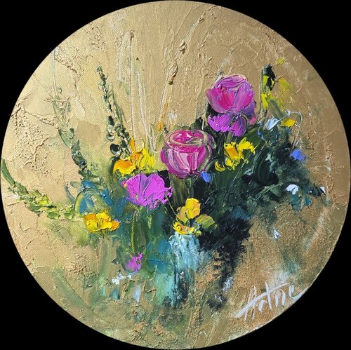 Floraison dorée by Artize, Painting for Sale on Singulart
