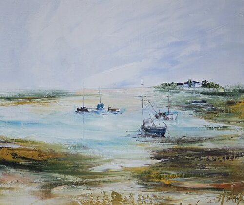 Un petit port de pêche by Artize, Painting for Sale on Singulart