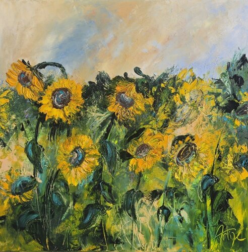 Le champ de tournesol by Artize, Painting for Sale on Singulart