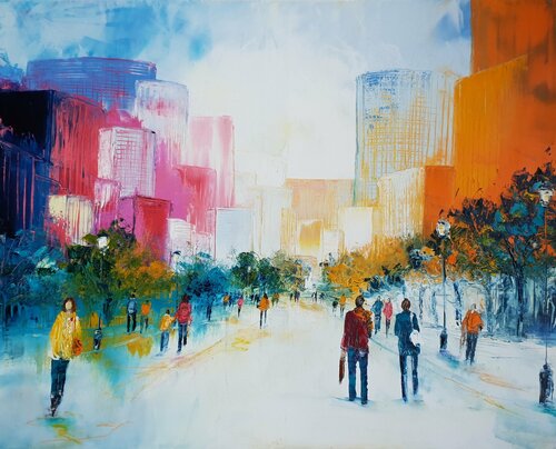Promenade urbaine by Artize, Painting for Sale on Singulart