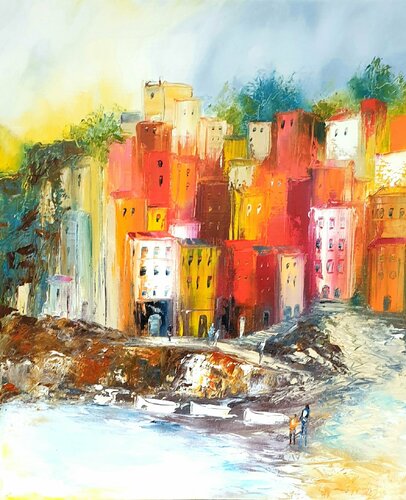 Quand on arrive au village by Artize, Painting for Sale on Singulart