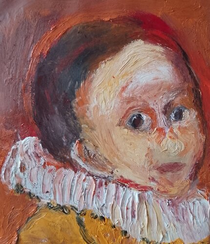 Anton mit Kragen par Antje Neppach, Peinture en vente sur Singulart