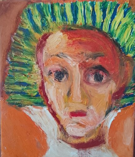 Amgad mit Krone de Antje Neppach, Pintura a la venta en Singulart