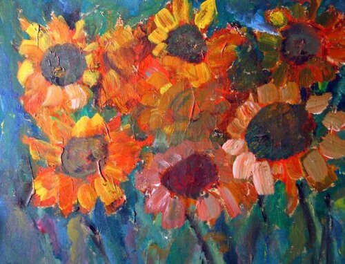 GIRASOLES di María del Valle RUBIO, Pittura in vendita su Singulart