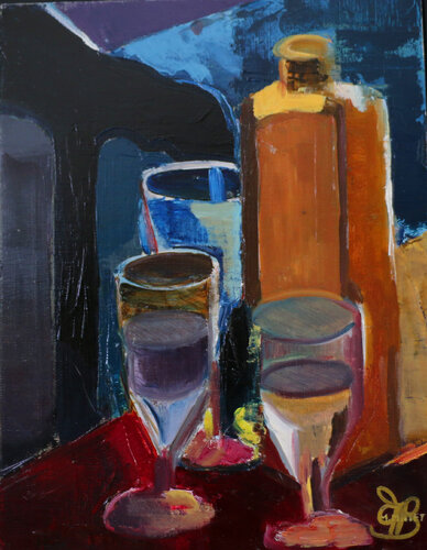 3 verres by martine bonnamy, Painting for Sale on Singulart