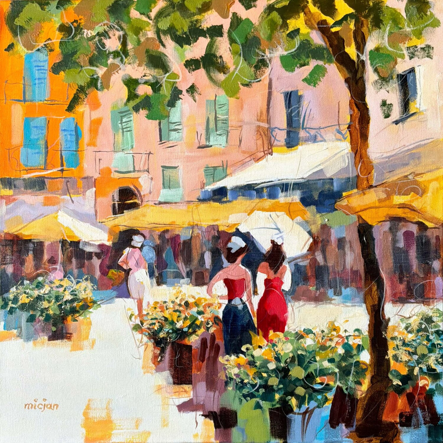 Femmes aux Fleurs Micjan Peinture originale à vendre
