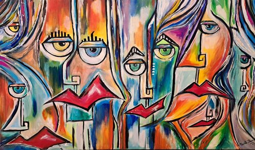 Visage III: Echoes of Identity van Mamta Jharia, Schilderij te koop op Singulart