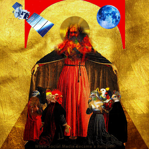 When Social Media Became a Religion - Museum Quality Giclée Print von Gordon Coldwell, Digital kaufen auf Singulart