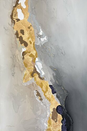 Visual poetry X - Golden, White, Black von Daniela Pasqualini, Malerei kaufen auf Singulart