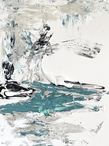 Hidden Light - Teal Obsession van Daniela Pasqualini, Schilderij te koop op Singulart