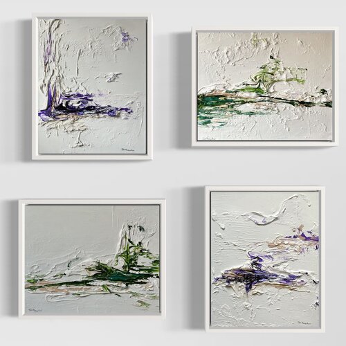 Hidden Light - 4 paintings - Purple, Green, White di Daniela Pasqualini, Pittura in vendita su Singulart