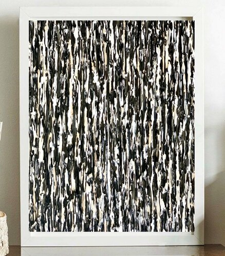 Visual Dance - Original framed painting ready to hang - Black & White Daniela Pasqualini