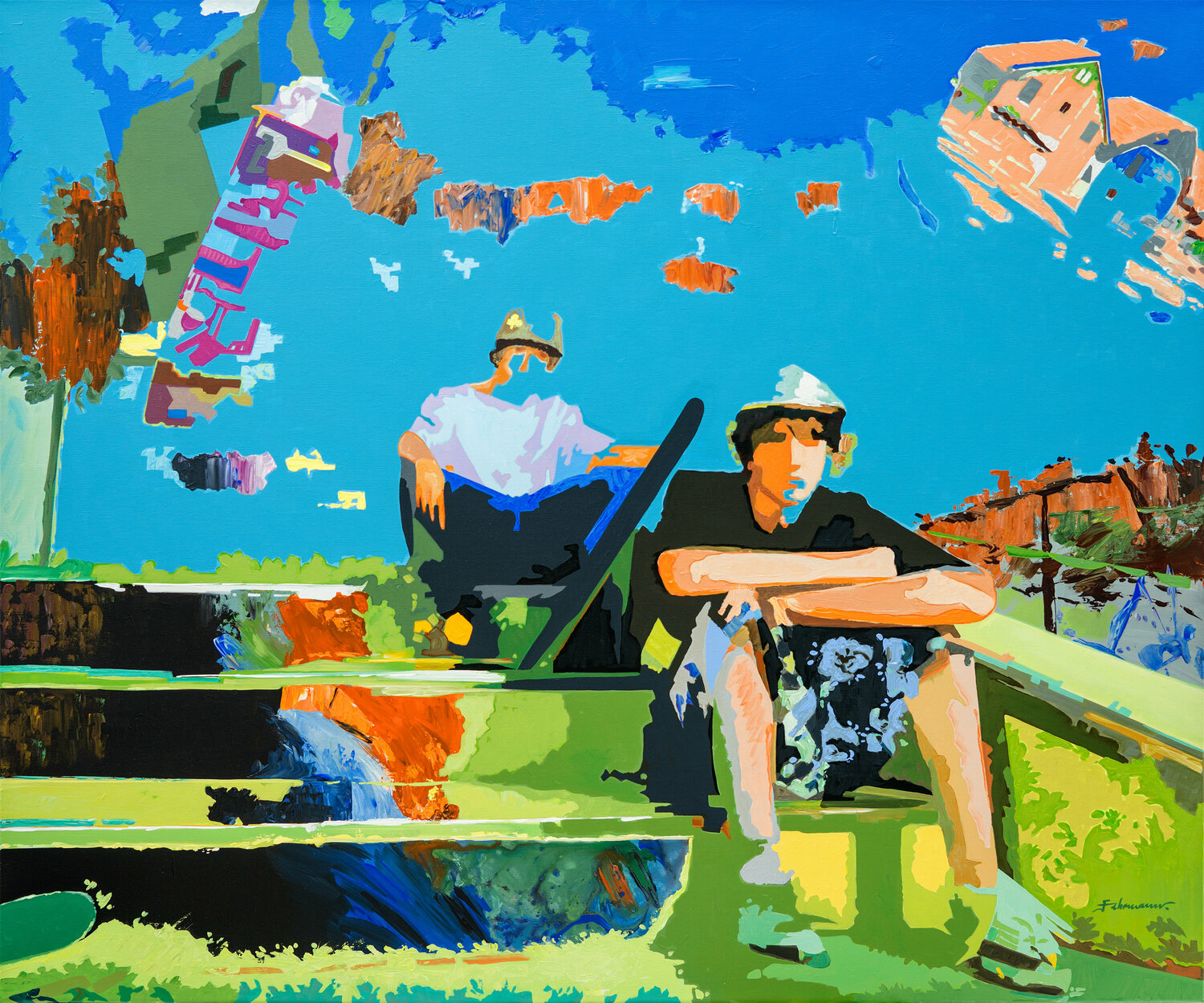 Spätsommer | Original Acrylgemälde auf Leinwand Uwe Fehrmann Peinture originale à vendre