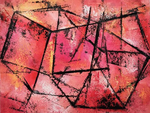 pink cube I de Janina Kracht, Impresión a la venta en Singulart