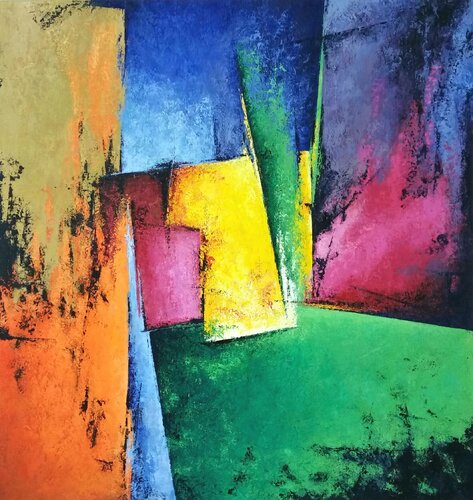 Focus gelb von Janina Kracht, Malerei kaufen auf Singulart