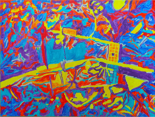 TROPICAL SPICE GARDEN, acrylic on canvas, 30 x 20 cm, 2017 di Tjaša Iris, Pittura in vendita su Singulart