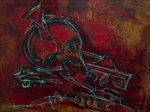 BLOODY EARTH van Uwe Beyer, Schilderij te koop op Singulart