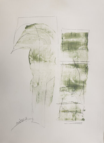 Notitzen in Grün 25 P 5 by Uwe Beyer, Painting for Sale on Singulart