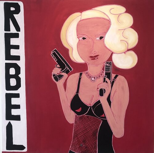 Rebel with a Cause van Kerry Campbell, Schilderij te koop op Singulart