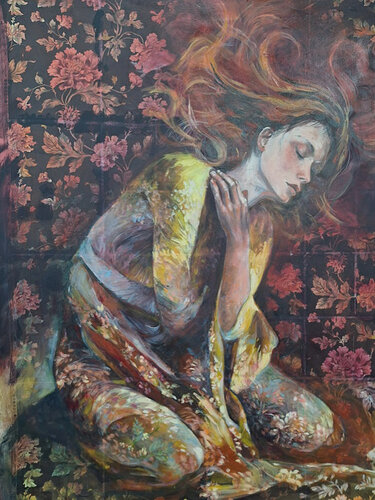 Figure / On My easel van Leonie Brown, Schilderij te koop op Singulart