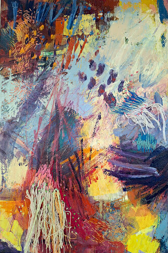 Despite Everything, I Still Bloom | Original Abstract Painting de Leonie Brown, Pintura a la venta en Singulart
