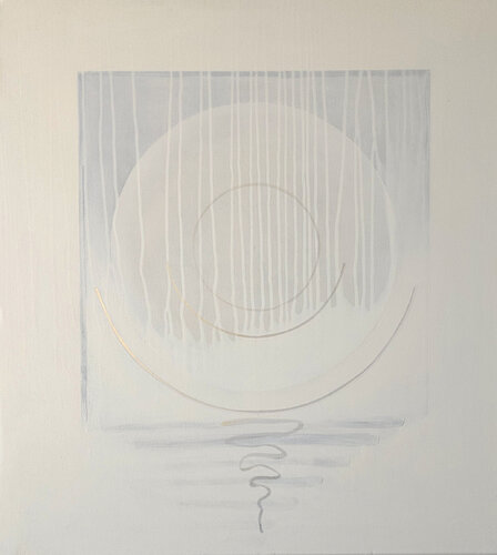 Golden Bowl in white by Alejandra Repetto Escardó, 회화 for Sale on Singulart