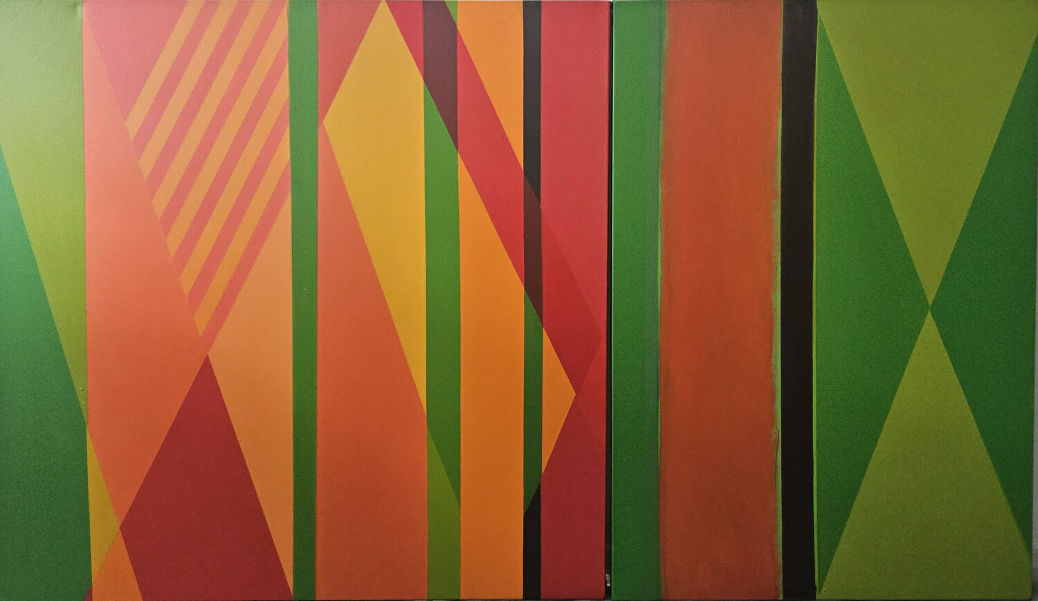 Orange and Greem compostion Alejandra Repetto Escardó Originalgemälde zu verkaufen