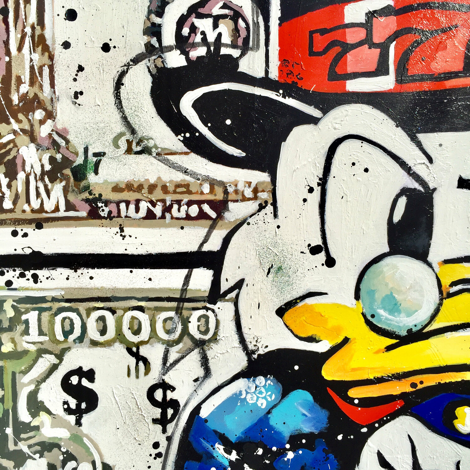 Picsou, Dollar is Dollar and Bitcoin is Bitcoin by Patrick Cornée (2021) :  Painting Oil, Charcoal on Canvas - Singulart