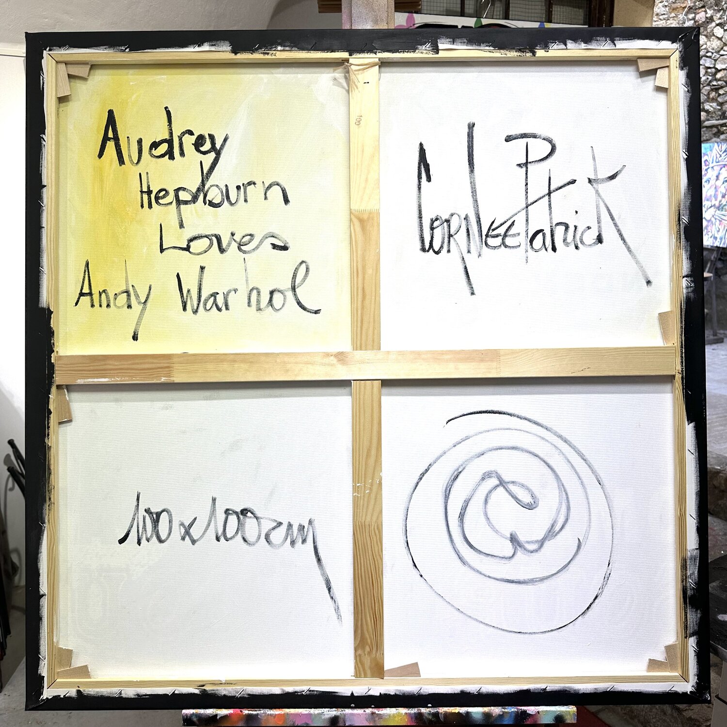 Audrey Hepburn loves Andy Warhol - Patrick Cornée - Acryl, Öl auf Leinwand, image size:1500x1500