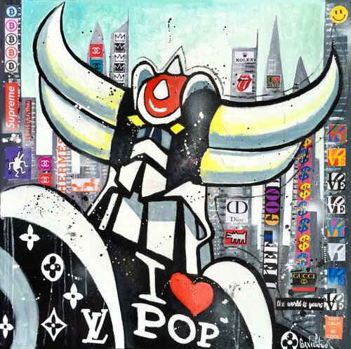 Goldorak loves pop art de Patrick Cornée, Pintura a la venta en Singulart