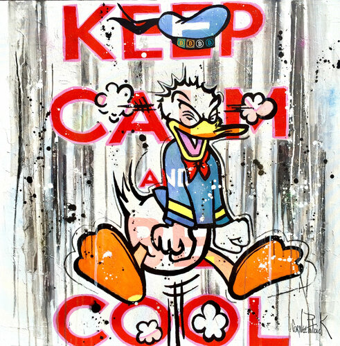 Donald Duck, keep calm and be cool di Patrick Cornée, Pittura in vendita su Singulart