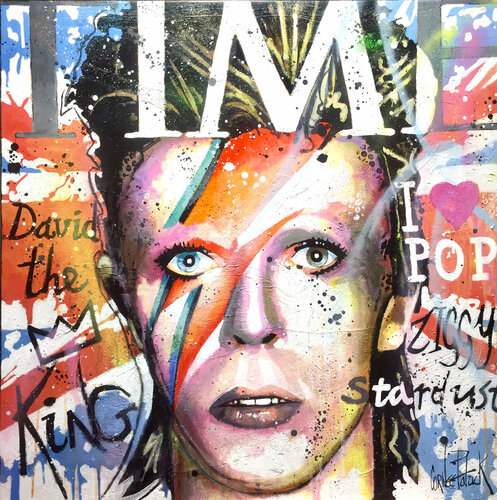 David Bowie, United Kingdom, white and grey version de Patrick Cornée, Pintura a la venta en Singulart