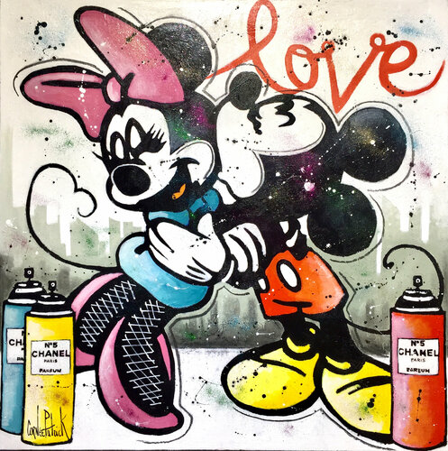 Mickey et Minnie, l'amour fou di Patrick Cornée, Pittura in vendita su Singulart
