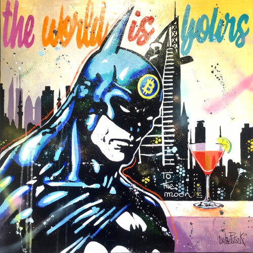Batman on holiday in Dubaï di Patrick Cornée, Pittura in vendita su Singulart