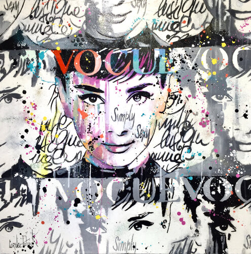 Audrey Hepburn, pop shooting di Patrick Cornée, Pittura in vendita su Singulart