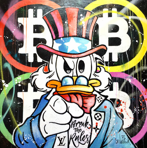 Uncle Scrooge, break the rules van Patrick Cornée, Schilderij te koop op Singulart