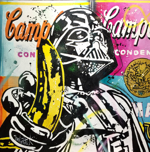 Dark Vador likes bananas de Patrick Cornée, Pintura a la venta en Singulart