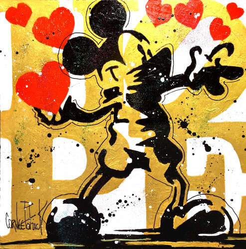 Mickey hopes for love de Patrick Cornée, Pintura a la venta en Singulart