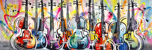 Happy pop violins van Patrick Cornée, Schilderij te koop op Singulart