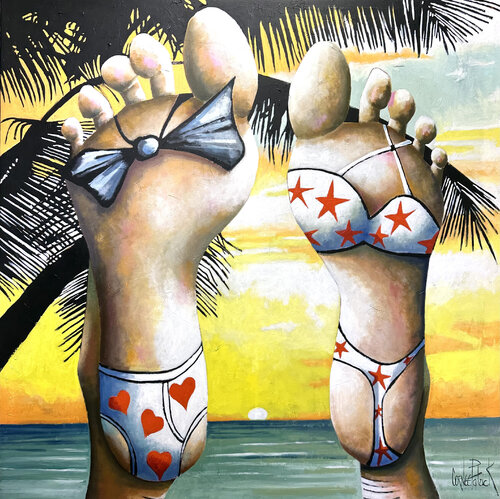 We're very happy in the tropics di Patrick Cornée, Pittura in vendita su Singulart