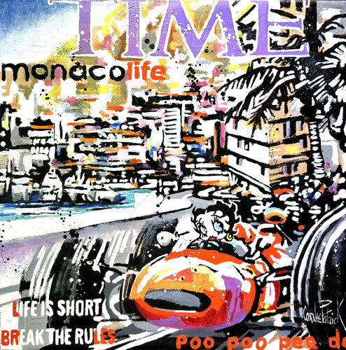 Betty Boop, Monaco life, Time purple di Patrick Cornée, Pittura in vendita su Singulart