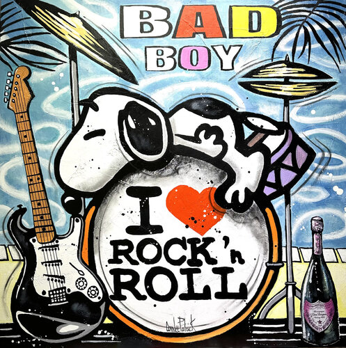 Snoopy drank to much Dom Pérignon champagne di Patrick Cornée, Pittura in vendita su Singulart