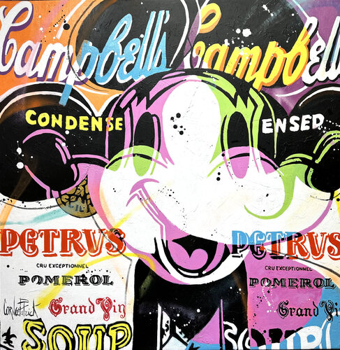 Mickey Mouse is a big fan of Petrus wine by Patrick Cornée, 회화 for Sale on Singulart