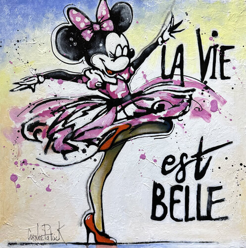 Minnie Mouse, la vie est belle by Patrick Cornée, 회화 for Sale on Singulart
