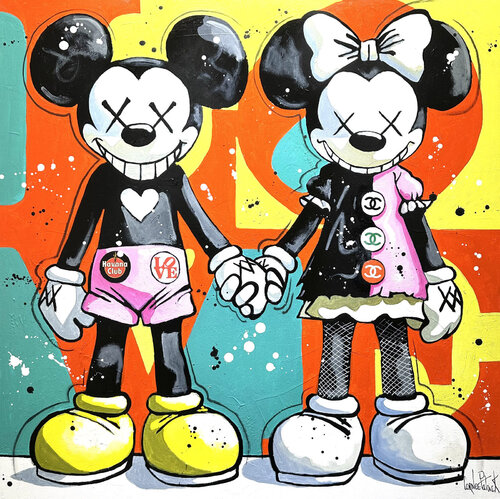 Minnie et Mickey Mouse, le grand amour par Patrick Cornée, Peinture en vente sur Singulart